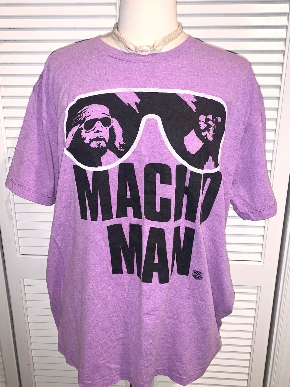 Macho Man Randy Savage Wrestling graphic tshirt XL Purple